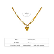  Heart Chain Hanging Necklace Measurement Display
