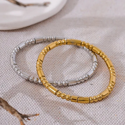 Gold Cast Bead Bracelet detail – elegant bead bracelet design by EvryJewelry

