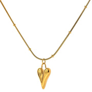 Front view of the choker necklace, highlighting the centered heart pendant and elegant chain design.