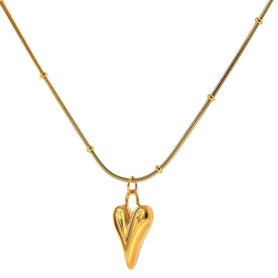 Front view of the choker necklace, highlighting the centered heart pendant and elegant chain design.