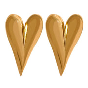 Hammered Gold Heart Earrings