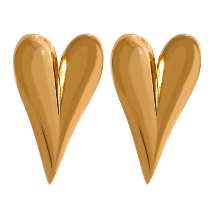 Hammered Gold Heart Earrings