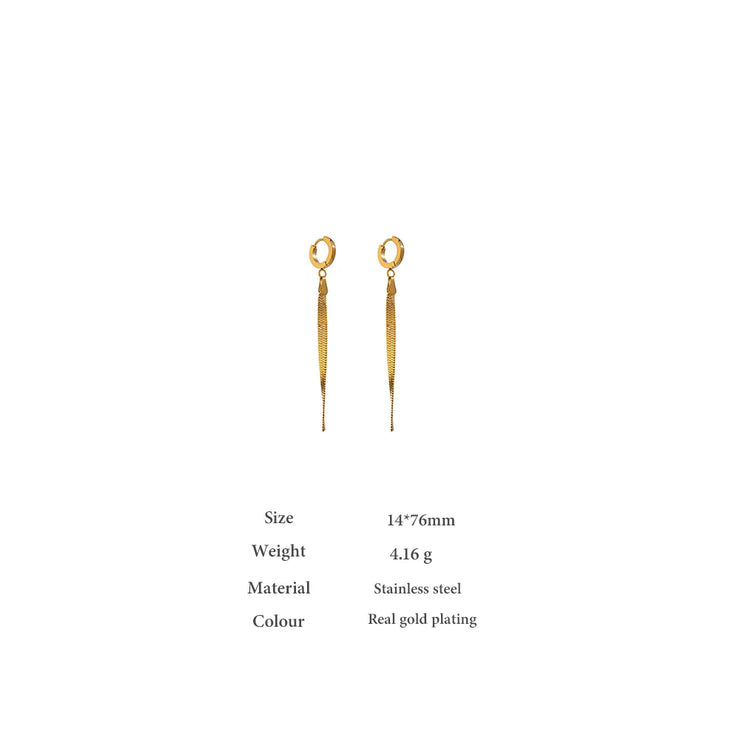 Temperament Golden Tassel Drop Earrings