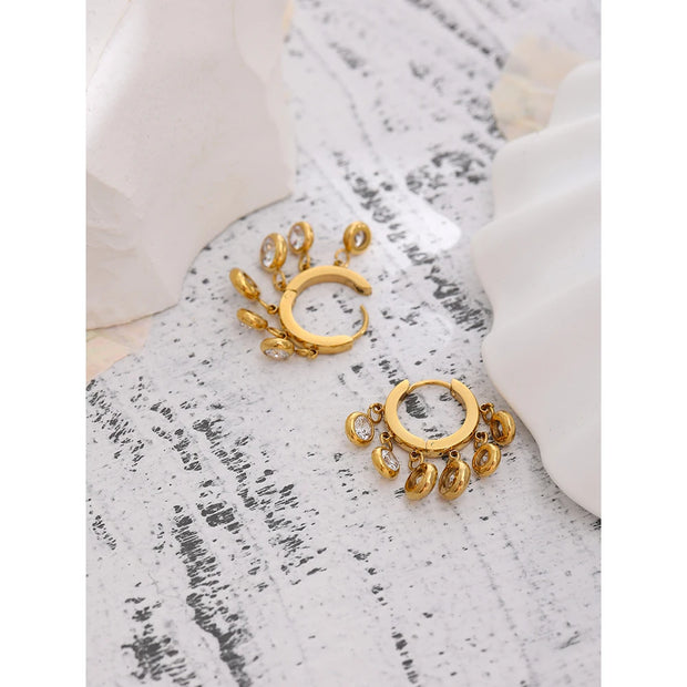 Trendy Zirconia Hoop Earrings