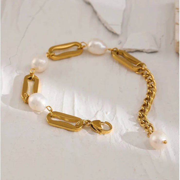 Natural Pearl Chain Bracelet