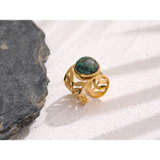 Green Natural Turquoise Opening Ring