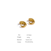 Geometric Chunky Big Golden Stud Earrings