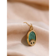 Green Stone Eye Pendant Necklace