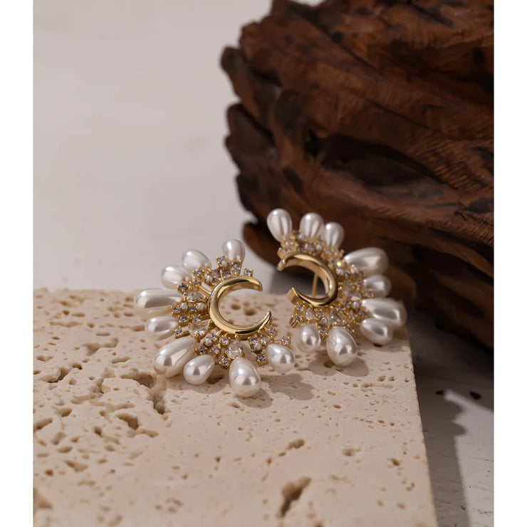 Korean Pearl Flower Studs