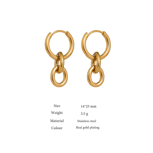 Golden Round Huggie Earrings