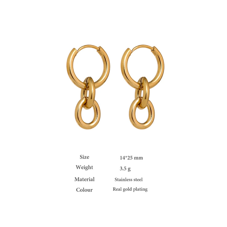 Golden Round Huggie Earrings