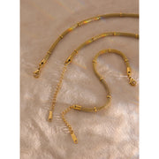 18 K PVD Plated Necklace Bracelet Set