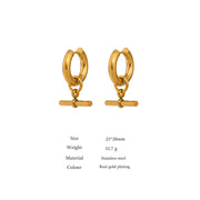 Golden Geometric Huggie Earrings