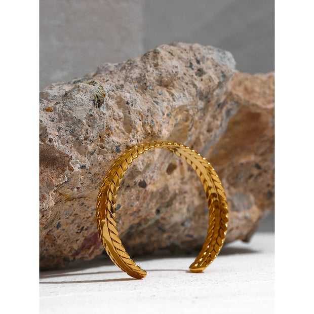 Golden Leaf Cuff Bracelet