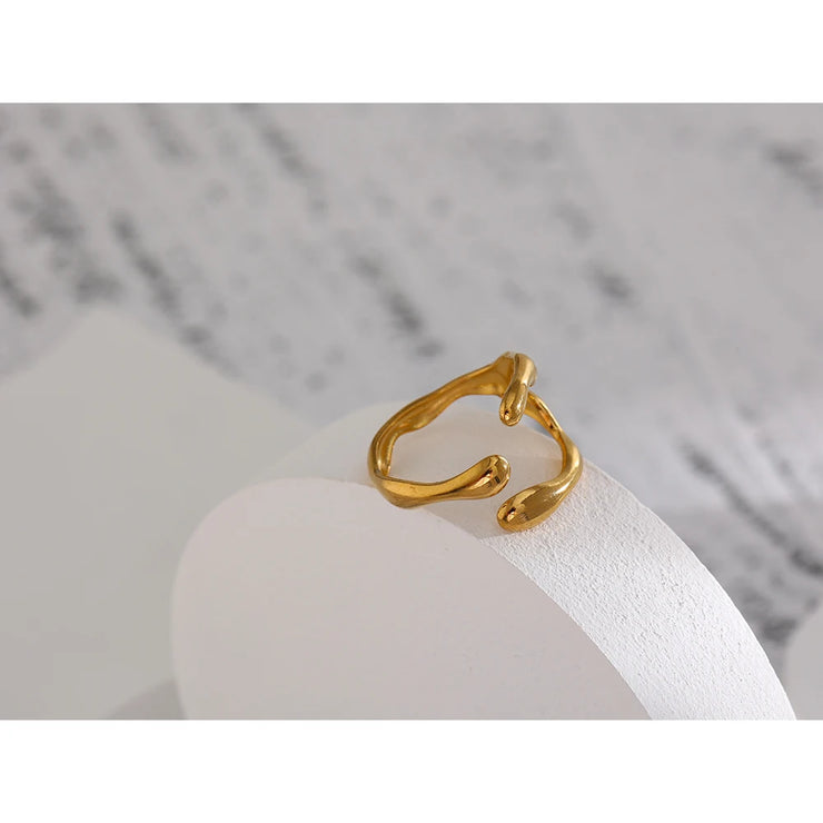 Metalic 18 K PVD Plated Ring