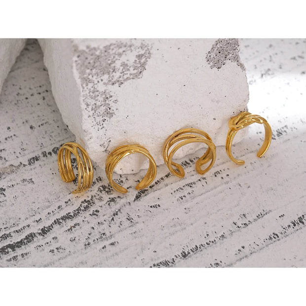 Minimalist Metal Golden Opening Ring