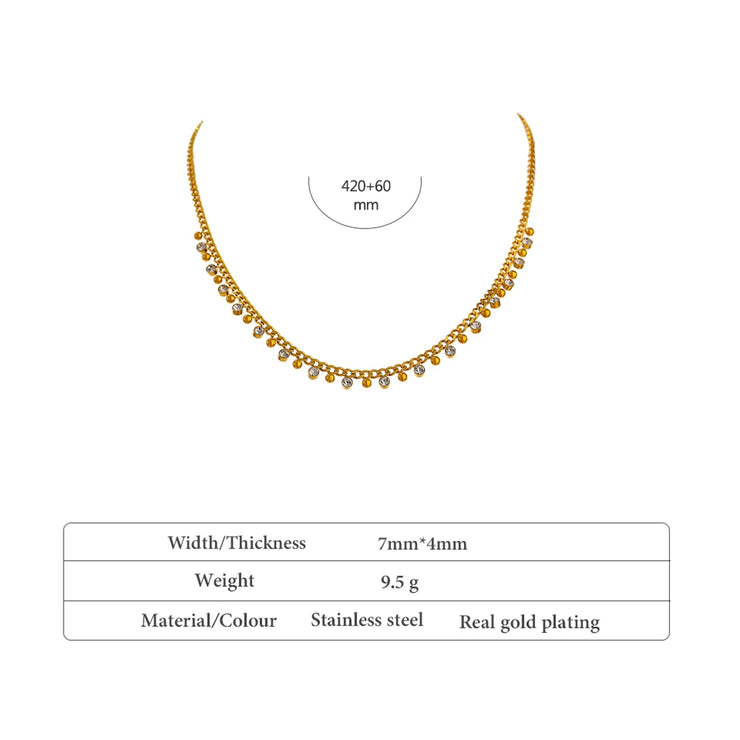 Shiny Cubic Zirconia Chain Necklace