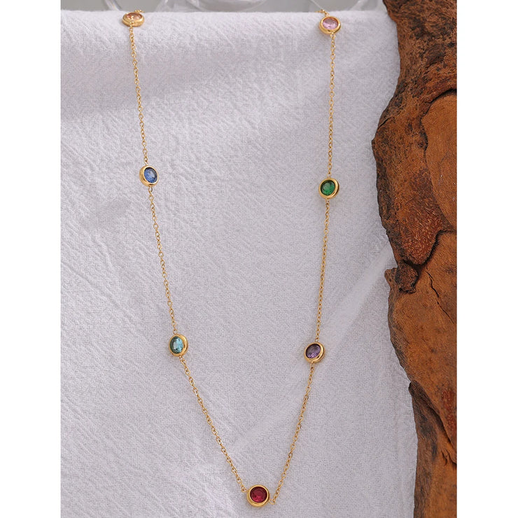 Colorful Cubic Zirconia Necklace