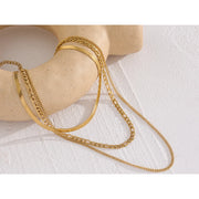 Layered Gold Metallic Chains