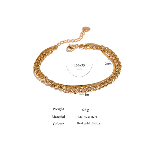 Stylish Double Layer Chain Bracelet