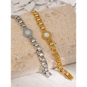 Roman Numeral Shell Bracelet