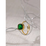 Temperament Glass Crystal Adjustable Ring