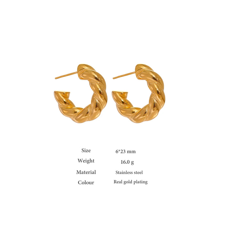 Twisted Geometric Chunky Stud Earrings