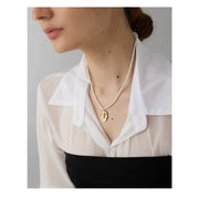 Golden Portrait Pearl Necklace