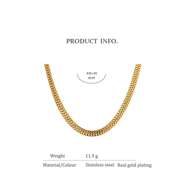 Double Layer Flat Chain Necklace