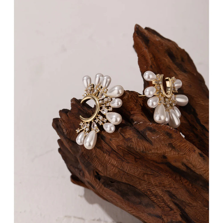 Korean Pearl Flower Studs