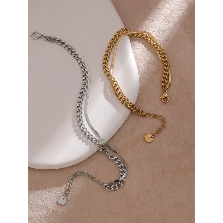 Stylish Double Layer Chain Bracelet