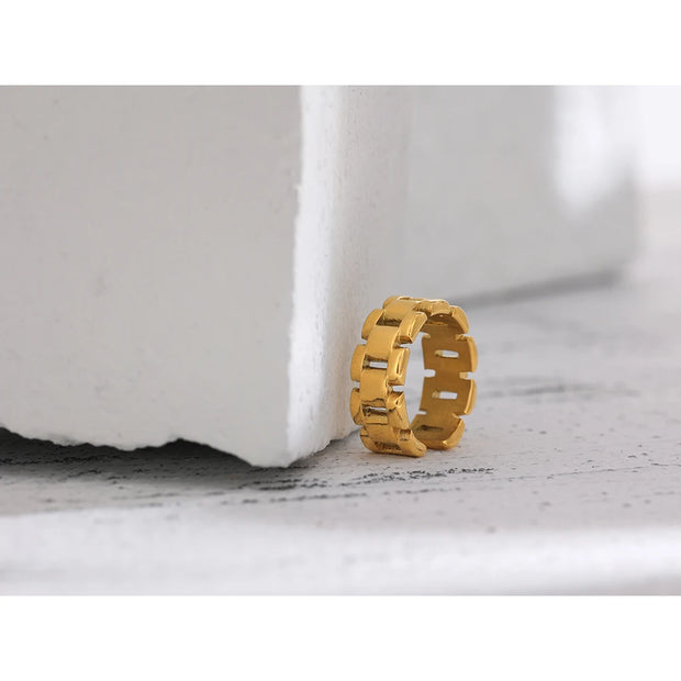 Metal Golden Chain Ring