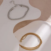 Stylish Double Layer Chain Bracelet