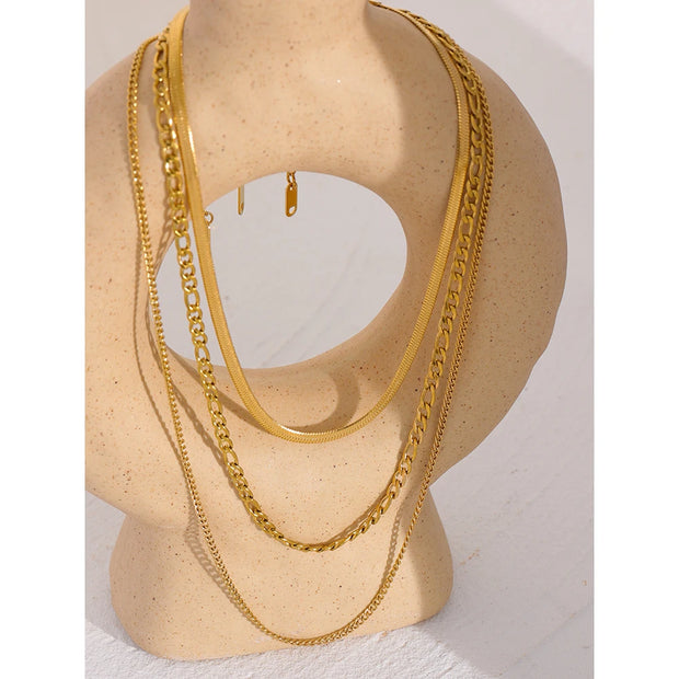 Layered Gold Metallic Chains