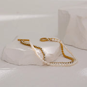 Zirconia Layered Pearl Bracelet