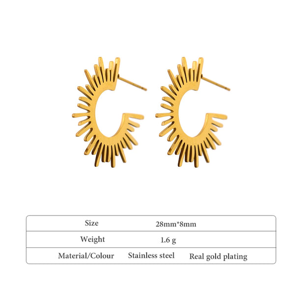 Geometric Gold Stud Earrings