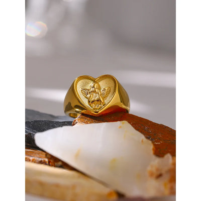 Romantic Heart Stainless Steel Ring