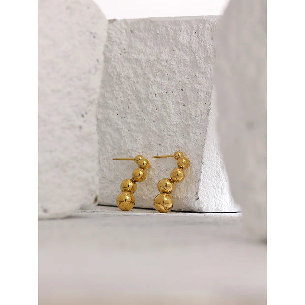 Geometric Bead Stud Earrings