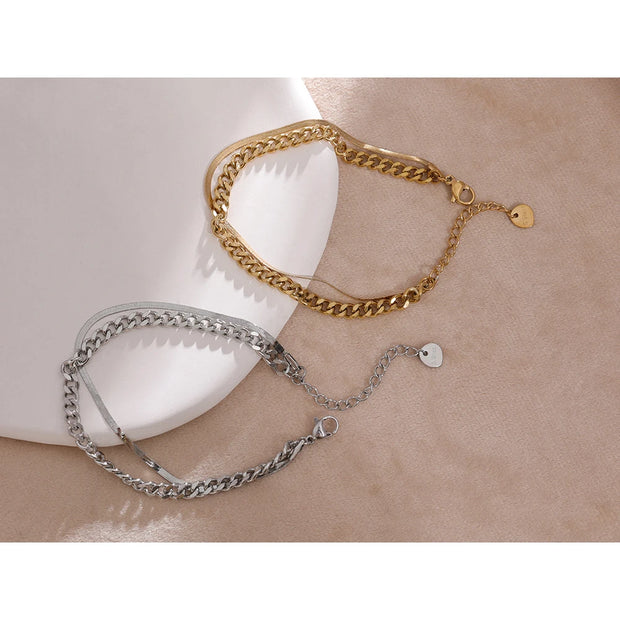 Stylish Double Layer Chain Bracelet