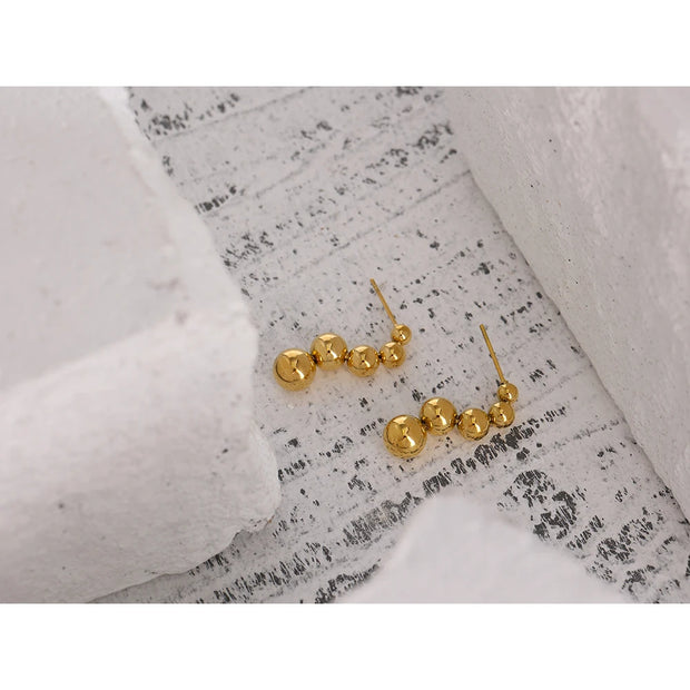 Geometric Bead Stud Earrings