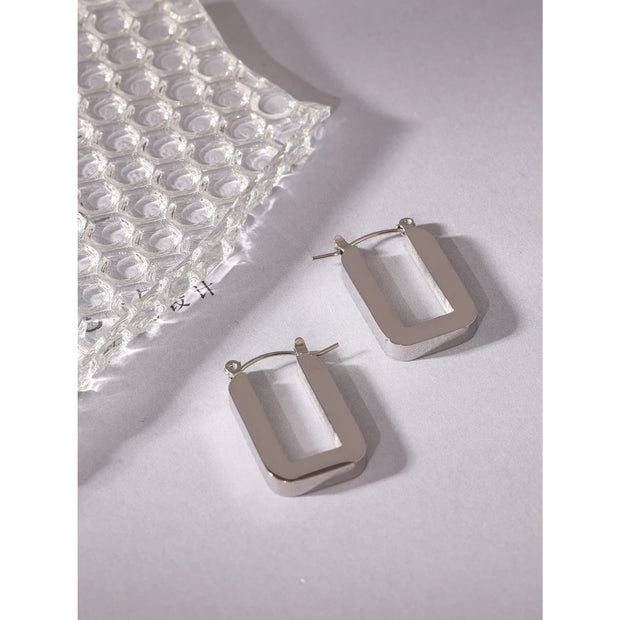 Rose Gold Square Hoop Earrings