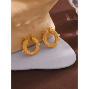 Golden Round Hoop Earrings