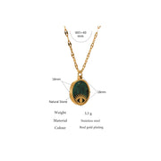 Green Stone Eye Pendant Necklace