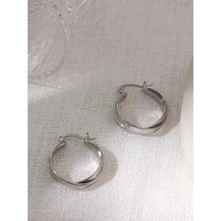 Heart Drop Hoop Earrings