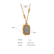 Floral Square Pendant Necklace