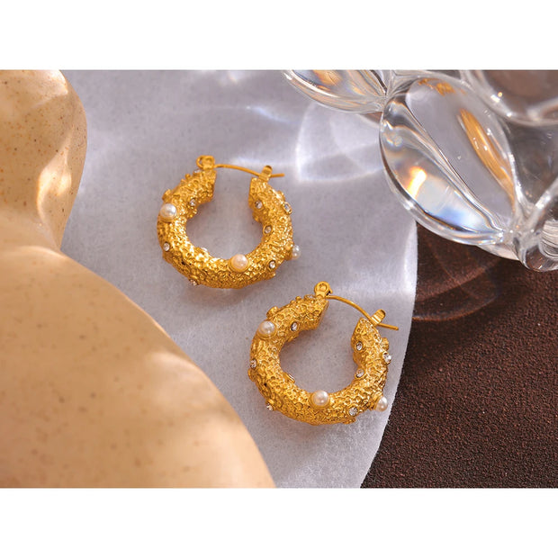 Golden Round Hoop Earrings