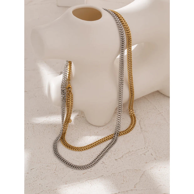 Double Layer Flat Chain Necklace