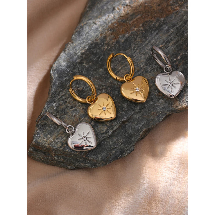 Heart Huggie Earrings