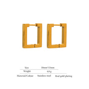 Square Golden Hoop Earrings