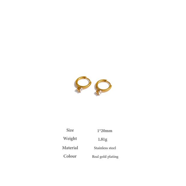 Minimalist Zircon Hoop Earrings